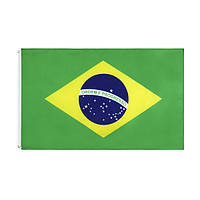 Rest Флаг Бразилии 150х90 см. Бразильский флаг полиэстер RESTEQ. Brazilian flag. Флаг синий, желтый,