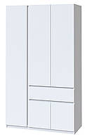 Шкаф для одежды Белый без ручек с полками и ящиком из ЛДСП 20448 Ш 1221/В 2000/Г 520 мм