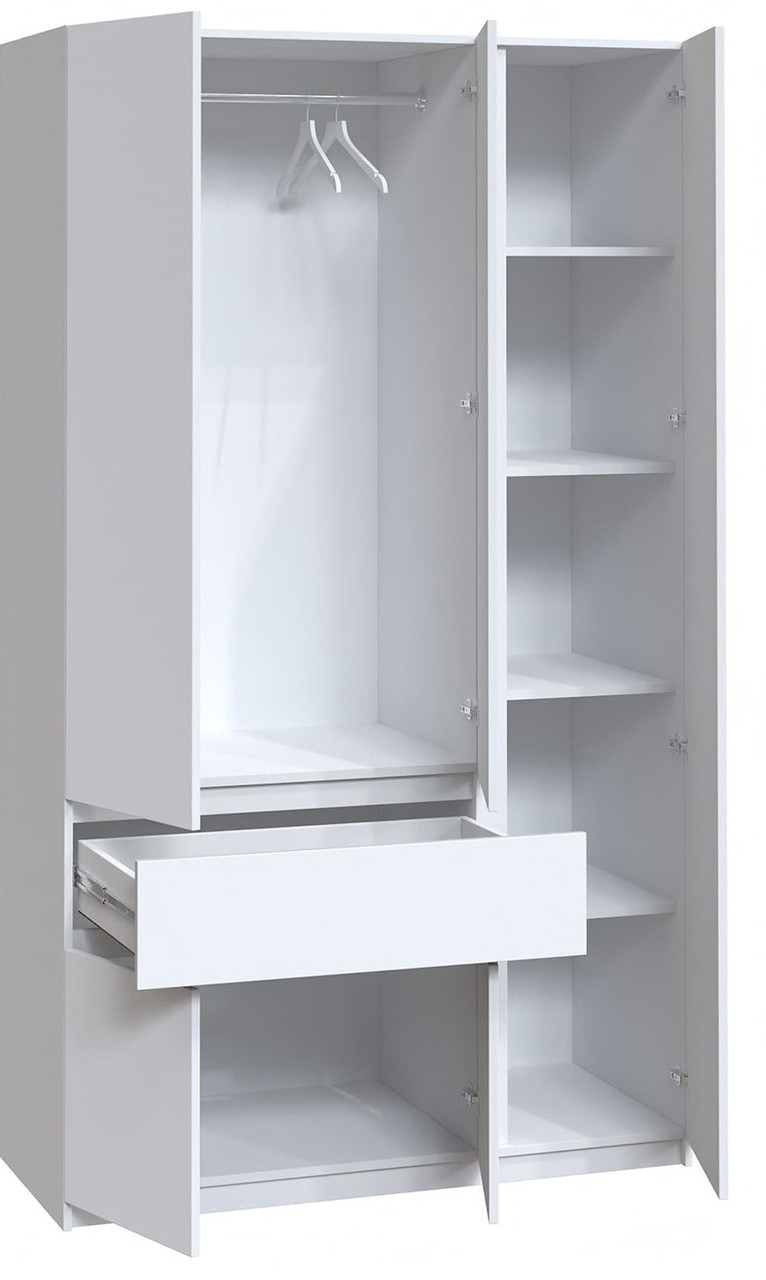 Шкаф с зеркалом для одежды для прихожей из белого ЛДСП Нимфея альба Ш 1221/В 2000/Г 520 20496 - фото 2 - id-p2198460059
