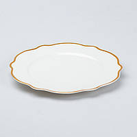 LUGI Столовый сервиз тарелок 24 штуки керамических на 6 персон Белый с позолотой