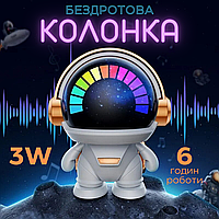 Портативная колонка Блютуз с подсветкой Космонавт Мини 3W 800mAh Беспроводная колонка с Bluetooth