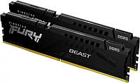 Память 8Gb x 2 (16Gb Kit) DDR5, 6000 MHz, Kingston Fury Beast, Black (KF560C40BBK2-16) (250032)