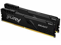 Память 8Gb x 2 (16Gb Kit) DDR4, 3600 MHz, Kingston Fury Beast, Black (KF436C17BBK2/16) (228436)