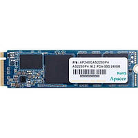 Твердотельный накопитель M.2 240Gb, Apacer AS2280P4, PCI-E 4x (AP240GAS2280P4-1) (183313)