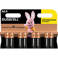 Батарейка AA (LR6), лужна, Duracell Duralock Basic, 8 шт, 1.5V, (MN1500 8BL) (228138)