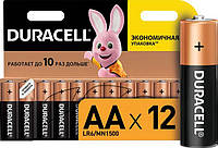 Батарейка AA (LR6), щелочная, Duracell Duralock Basic, 12 шт, 1.5V, (MN1500 12BL) (242547)