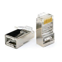 Конектор RJ45, FTP, 100 шт, Grey, Cat. 5e, Atcom (10698) (251339)