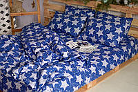 Комплект постельного белья Brettani Семейный Звёзды на синем Бязь Синий 669-4 TP, код: 2721251