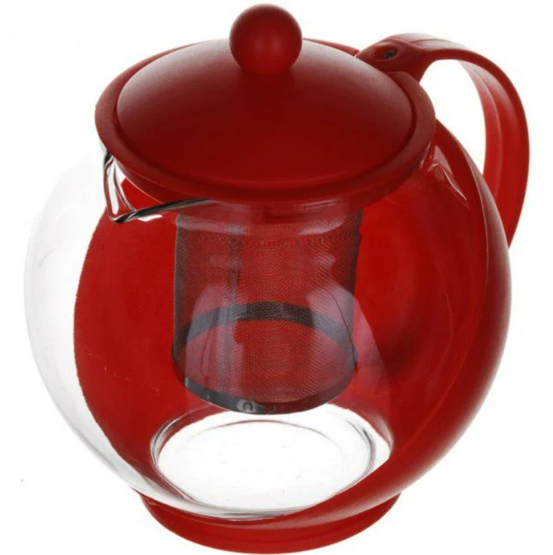 Чайник заварювальний нержавіюча сталь та скло 1250 мл Helios (1250G-A), фото 1