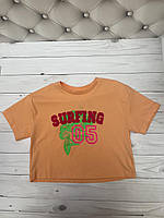 Детская футболка на девочку персиковая №724681детские футболки майки ( 8-12 лет)
