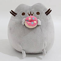 Плюшевая мягкая игрушка Кот Пушин с пончиком 15х18см Pusheen Cat