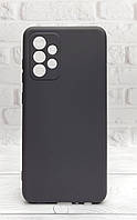 Чехол Silicone Case для телефона Samsung Galaxy A52 / A525 бампер с микрофиброй темно-серый