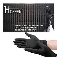 Перчатки нитриловые черные Hoffen М 100шт