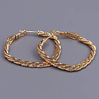 Сережки-квадрат XР M&L. Позолота 18К. Діаметр: 30 мм. Товщина: 1 мм.