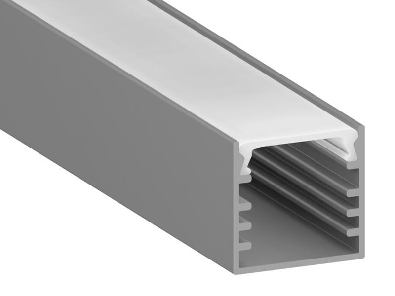 Алюмінієвий профіль для світлодіодної стрічки АЛ-04-1 2 метра анодований накладний LEDUA