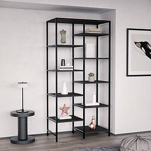 Стелаж для дому в стилі лофт, стелаж лофт, книжковий стелаж лофт для дому N-03 Антрацит