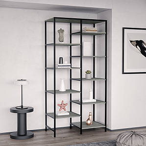 Стелаж для дому в стилі лофт, стелаж лофт, книжковий стелаж лофт для дому N-03 Бетон