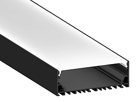 Алюмінієвий профіль для світлодіодної стрічки накладний підвісний 2 метра АЛ-24 чорний