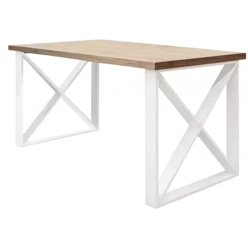 Стіл обідній з металу і ДСП Луксор 750/750/1200 Метал-Дизайн Білий оксамит/Вествуд, фото 1