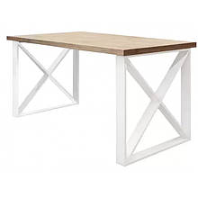 Стіл обідній з металу і ДСП Луксор 750/750/1200 Метал-Дизайн Білий оксамит/Вествуд