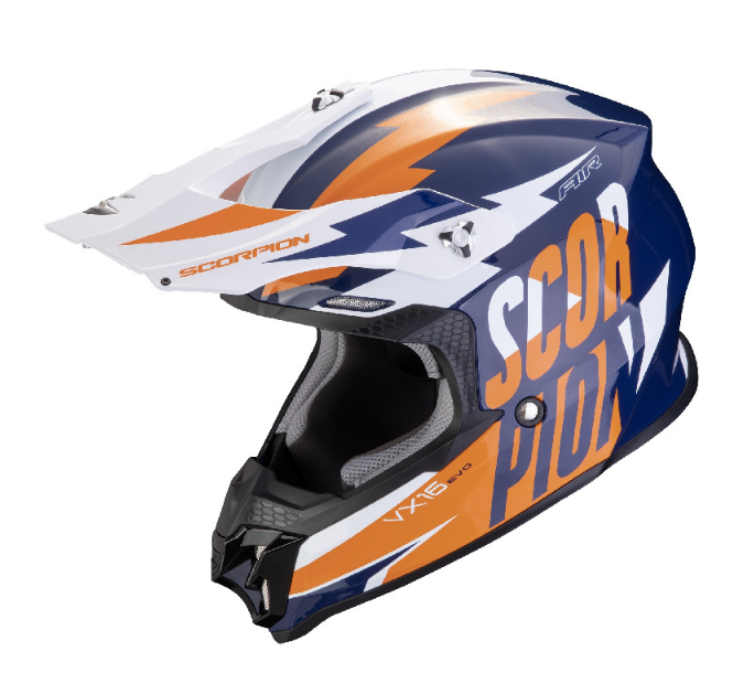 Мотошолом Scorpion VX-16 Evo Air Slanter blue orange
