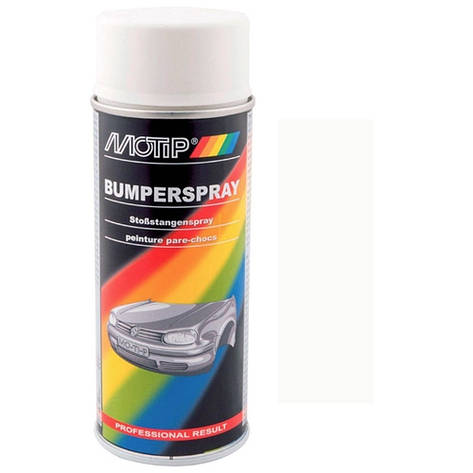 Фарба спрей для пластику біла матова Motip White Bumper Spray Paint 400мл, фото 1