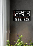 Настінний електронний годинник Mids з дистанційним керуванням, термометр, гігрометр, календар., фото 10