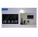 Настінний годинник 3308 із зеленою підсвіткою, чорний, фото 4