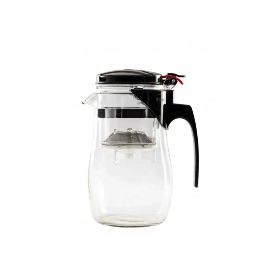 Чайник для заварювання чаю з кнопкою 750 мм скло Helios (750 TC-A), фото 1