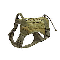 Тактична шлея жилет для службового собаки Pet Nova хакі розмір M