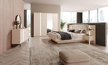Ліжко Dast 160*200 см з тумбами та м'яким ізголів'ям Беж ТМ Perfect Home, фото 4