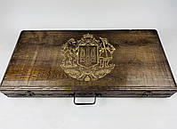 Подарунковий набір шампурів у дерев'яному кейсі СТАЛЕВИЙ HAPPY DAYS, фото 6