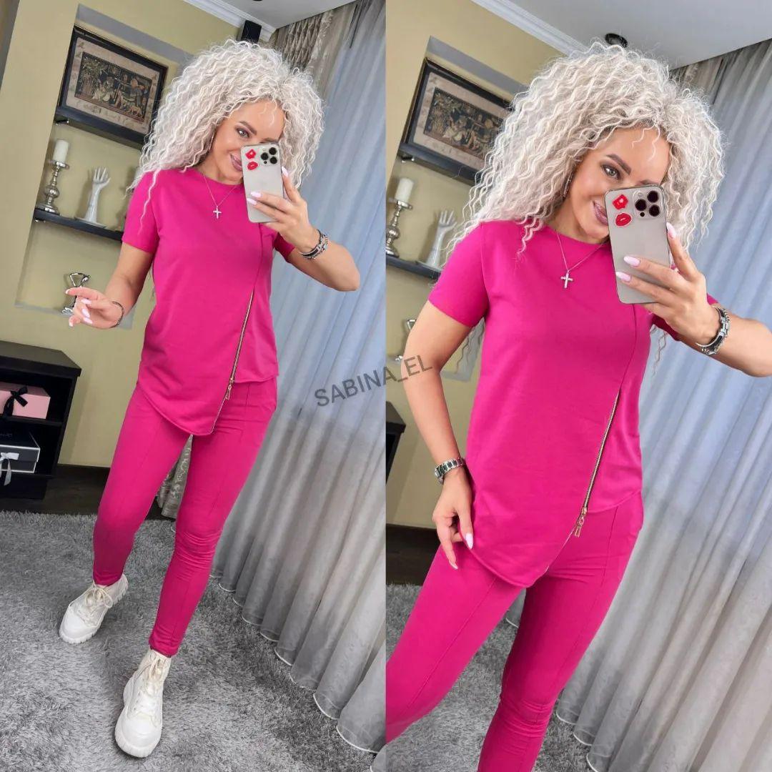 Жіночий стильний костюм/комплект - кофта і лосини (Розміри 42-44(S), 46-48(L)), Фуксія
