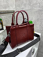 Бордо - мини-сумочки на молнии со съемным тканевым ремнем в комплекте (0523)