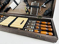 Подарунковий набір шампурів у дерев'яному кейсі ГРІЗЛІ HAPPY DAYS, фото 2