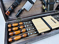 Подарунковий набір шампурів у дерев'яному кейсі ГРІЗЛІ HAPPY DAYS, фото 3