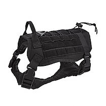 Тактична шлея жилет для службового собаки Pet Nova чорний розмір XL