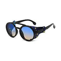 Солнцезащитные очки в стиле Стимпанк, очки имиджевые унисекс Черно-синие