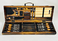 Подарунковий набір шампурів в дерев'яному кейсі ПИКНИК ЛАЙТ HAPPY DAYS, фото 2