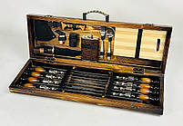 Подарунковий набір шампурів в дерев'яному кейсі ПИКНИК ЛАЙТ HAPPY DAYS, фото 3