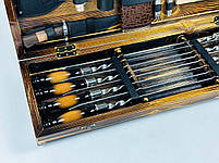 Подарунковий набір шампурів в дерев'яному кейсі ПИКНИК ЛАЙТ HAPPY DAYS, фото 4