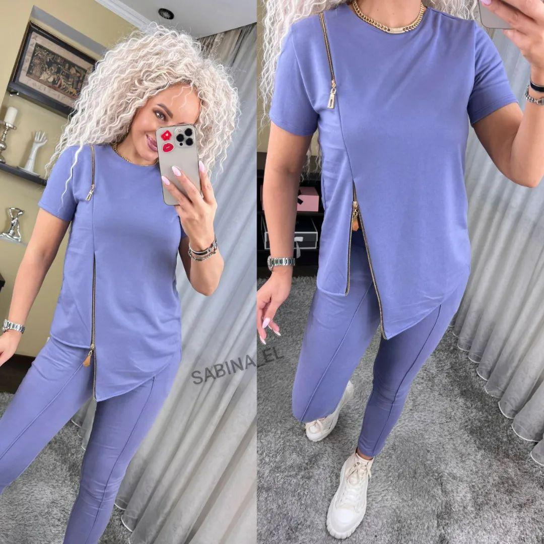 Жіночий стильний костюм/комплект - кофта і лосини (Розміри 42-44(S)), Ліловий