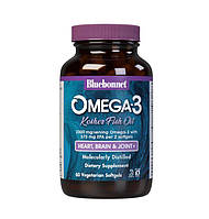 Жирные кислоты Bluebonnet Omega 3 Kosher Fish Oil, 60 вегакапсул CN13254 VB