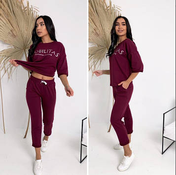 Костюм жіночий трикотажний Nobilitas марсала