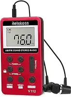 Кишеньковий мінірадіоприймач Retkess V112 FM/AM 2 Band Stereo Radio з LED-дисплеєм