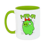 Чашка с принтом Мама свин Angry Bird 330 мл (стандарнтая емкость)