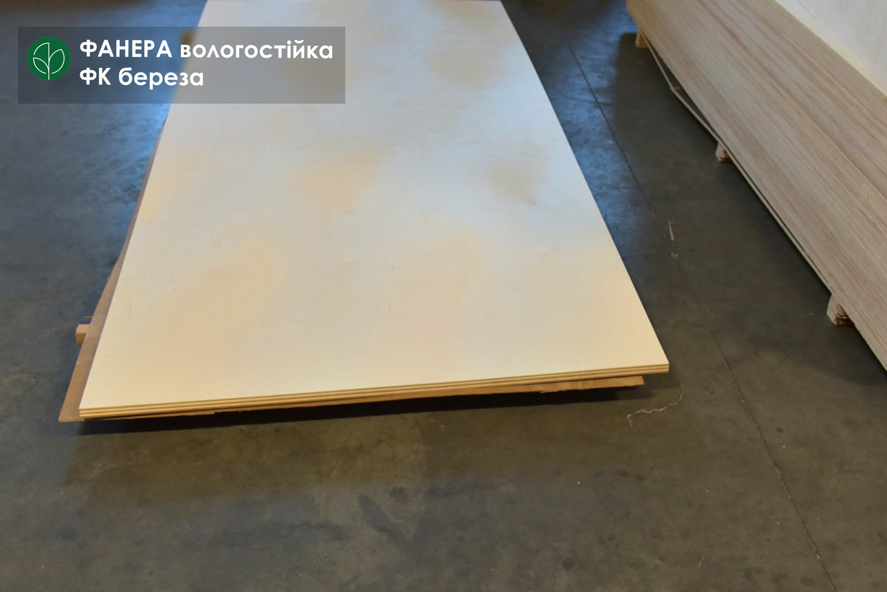 ФАНЕРА вологостійка ФК береза (1,525 х 1,525 м) СР/С (3/4) - 6 мм / Лист = 2,325 кв.м., фото 1