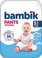 Bambik Подгузники-трусики детские (5) 12-17кг, 34 шт