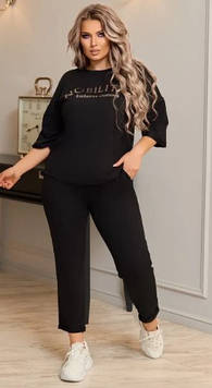 Костюм жіночий трикотажний батал Nobilitas чорний