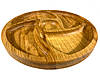 Деревʼяна тарілка з натурального дерева діаметр 30 см, висота 2 см, тарілка для закусок, фото 3